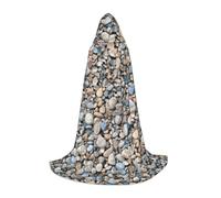 JEJEA Stampa con motivo di ciottoli e pietre, per Halloween, cosplay, feste di Natale, abiti da mago con cappuccio, mantello di Halloween, rinascimento medievale