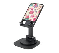JEJEA Supporto per cellulare rotante con stampa a ciambella dolce lecca-lecca colorato, supporto per telefono cellulare per scrivania, supporto per telefono regolabile, per tutti i telefoni