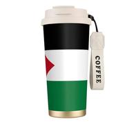 JEJEA Tazza termica in acciaio inox con stampa bandiera della Palestina, doppia parete, tazza da caffè da viaggio, per casa e ufficio