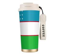 JEJEA Tazza termica in acciaio inox con stampa bandiera della Repubblica dell'Uzbekistan, doppia parete, tazza da caffè da viaggio per casa e ufficio