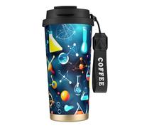 JEJEA Tazze isolate in acciaio inox con stampa astratta di scienza chimica, tazze da caffè a doppia parete, tazza da viaggio per casa e ufficio