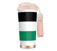 JEJEA Tazze isolate in acciaio inox con stampa bandiera della Palestina, tazze da caffè a doppia parete, tazza da viaggio per casa e ufficio