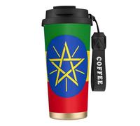JEJEA Tazze isolate in acciaio inox con stampa bandiera dell'Etiopia, tazze da caffè a doppia parete, tazza da viaggio per casa e ufficio