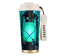 JEJEA Tazze isolate in acciaio inox con stampa di lucciole e lanterne, tazze da caffè a doppia parete, tazza da viaggio per casa e ufficio