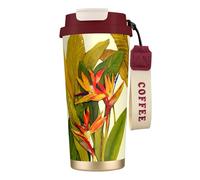 JEJEA Tazze isolate in acciaio inox con stampa di uccelli tropicali del paradiso, tazze da caffè a doppia parete, tazza da viaggio per casa e ufficio