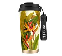 JEJEA Tazze isolate in acciaio inox con stampa di uccelli tropicali del paradiso, tazze da caffè a doppia parete, tazza da viaggio per casa e ufficio