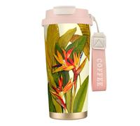 JEJEA Tazze isolate in acciaio inox con stampa di uccelli tropicali del paradiso, tazze da caffè a doppia parete, tazza da viaggio per casa e ufficio