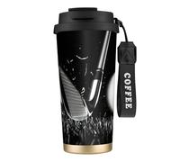 JEJEA Tazze isolate in acciaio inox con stampa golf in bianco e nero, tazze da caffè a doppia parete, tazza da viaggio per casa e ufficio