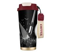 JEJEA Tazze isolate in acciaio inox con stampa golf in bianco e nero, tazze da caffè a doppia parete, tazza da viaggio per casa e ufficio
