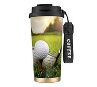 JEJEA Tazze isolate in acciaio inox con stampa palla da golf, tazze da caffè a doppia parete, tazza da viaggio per casa e ufficio