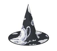 JEJEA Teiere e tazze disegnate a mano stampa grande cappello strega cappello strega cappello strega cappelli streghe cappelli Halloween Cosplay partito accessorio