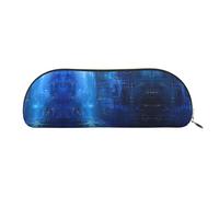 JEJEA The Blue Binary Print - Astuccio in pelle con cerniera, astuccio per matite, matite, astuccio per matite, astuccio per trucchi e cosmetici, Oro, One Size, Beauty case