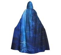 JEJEA The Blue Binary Print Witch Wizard Mantello con cappuccio per adulti Halloween Party Cape, per strega, vampiro, costume cosplay