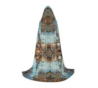 JEJEA Torre Eiffel Bike Stampa Halloween Cosplay Festa di Natale Abiti con Cappuccio Mago Accappatoio Halloween Mantello Medievale Rinascimento