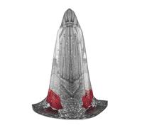 JEJEA Torre Eiffel Parigi Street ombrello rosso stampa Halloween Cosplay festa di Natale abiti con cappuccio mago accappatoio Halloween mantello medievale rinascimento