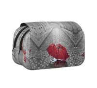 JEJEA Torre Eiffel Parigi Street rosso ombrello stampa portapenne portapenne per matite trucco scatola organizer multiuso per Adluts, Nero , Taglia unica, Beauty case