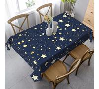 JEJEA Tovaglia rettangolare blu navy con stampa cielo e stelle, senza pieghe, morbida, per sala da pranzo, decorazione della stanza di Natale