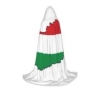 JEJEA Ungheria Bandiera Mappa Stampa Halloween Cosplay Festa di Natale Abiti con Cappuccio Mago Veste Halloween Mantello Medievale Rinascimento