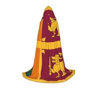 JEJEA Vestaglia con cappuccio con stampa bandiera dello Sri Lanka per Halloween, cosplay, feste di Natale, mantello medievale rinascimentale
