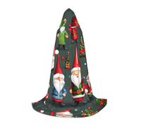 JEJEA Vestaglia con cappuccio con stampa di gnomi divertenti per Halloween, cosplay, Natale, feste di Natale, mantello medievale rinascimentale
