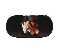 JEJEA Violino Spartiti Musica Stampa Grande Capacità Matita Penna Caso Grande Stoccaggio Alta Capacità Sacchetto Del Sacchetto Del Supporto, Nero , Taglia unica, Organizer per borse