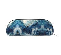 JEJEA Within The Tides - Astuccio in pelle con cerniera, astuccio, astuccio per matite, astuccio per matite, astuccio per matite, astuccio per trucchi e cosmetici, Argento, Taglia unica, Beauty case