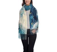 JEJEA Within The Tides - Scialle pashmina da donna con stampa, per abito da sera, damigella d'onore, matrimonio, inverno, morbida sciarpa