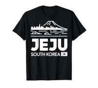 Jeju Corea del Sud Skyline Badge Viaggio Souvenir Maglietta