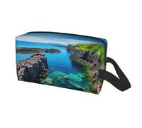 Jeju Island Korea Storage Bag Toiletry Bag Travel Bag Cute Cosmetic Bag Trucco Accessori, bianco, Taglia unica