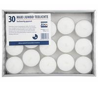 Jeka Maxi Tealight Candele - Set di 30 Pezzi - Durata 9h - Colore Bianco Natural