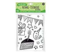 Jeka Tovaglia di carta da colorare, motivo: compleanno, tovaglia da colorare per compleanni, foto da colorare per compleanno, compleanno, decorazione per festa di compleanno, attività per bambini