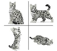 JEKCA | Bengal Cat 4-in-1 Pack 01S-M02 - Kit Mattoncini da Costruzione, Sculture in Blocchi da Costruire, Kit da Collezione, Perfetta Idea Regalo