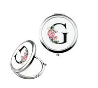 JEKUGOT Specchio per trucco personalizzato Piccolo specchio Specchio tascabile Regali per la sposa Regali di fidanzamento Regalo personalizzato Specchio A-Z Regali per donne Regali di compleanno (G)