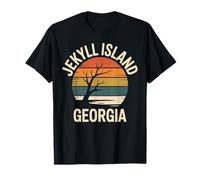 Jekyll Island Georgia Retro Tramonto Viaggio Souvenir Maglietta