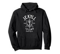 Jekyll Island Souvenir, Compass Rose, Barca a Vela Nautica Felpa con Cappuccio