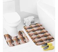 JEKYQ Set di 2 tappetini da bagno con coni gelato anni '50, tappetini da bagno antiscivolo, decorazione per la casa, lavabile, tappetino da bagno per vasca da bagno, camera da letto