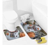 JEKYQ Set di tappeti da bagno 2 pezzi tappeti da bagno dipinti su roccia tappetini da bagno per bagno antiscivolo tappetini da bagno decorazione per la casa tappetino da bagno lavabile per vasca da