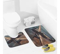 JEKYQ Set di tappeti da bagno 2 pezzi tappeti da bagno tappeti da bagno aerei della guerra mondiale tappetini da bagno per bagno antiscivolo tappetini da bagno decorazione per la casa tappetino da