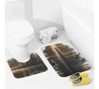 JEKYQ Set di tappeti da bagno 2 pezzi tappeti da bagno tappeti da bagno alberi riflesso su un lago tappetini da bagno per bagno antiscivolo tappetini da bagno decorazione per la casa tappetino da