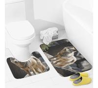 JEKYQ Set di tappeti da bagno 2 pezzi tappeti da bagno tappeti da bagno fauna selvatica lupo tappetini da bagno per bagno antiscivolo tappetini da bagno decorazione per la casa tappetino da bagno