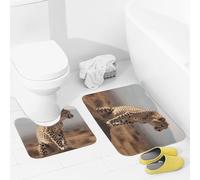 JEKYQ Set di tappeti da bagno 2 pezzi tappeti da bagno tappeti da bagno ghepardo africano selvatico tappetini da bagno per bagno antiscivolo tappetini da bagno decorazione per la casa tappetino da