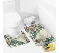 JEKYQ Set di tappeti da bagno 2 pezzi tappeti da bagno tappeti da bagno uccelli su ramo tappetini da bagno per bagno antiscivolo tappetini da bagno decorazione per la casa tappetino da bagno lavabile