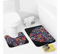 JEKYQ Set di tappeti da bagno 2 pezzi tappeti da bagno tappeti da bagno un cuore colorato tappetini da bagno per bagno antiscivolo tappetini da bagno decorazione per la casa tappetino da bagno