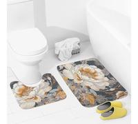 JEKYQ Set di tappeti da bagno 2 pezzi tappeti da bagno tappeti da bagno un fiore in fiore tappetini da bagno per bagno antiscivolo tappetini da bagno tappetini da bagno decorazione per la casa