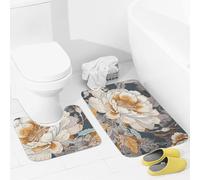 JEKYQ Set di tappeti da bagno 2 pezzi tappeti da bagno tappeti da bagno un fiore in fiore tappetini da bagno per bagno antiscivolo tappetini da bagno tappetini da bagno decorazione per la casa