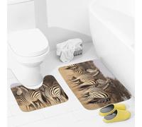 JEKYQ Set di tappeti da bagno 2 pezzi tappetini da bagno zebre sul Sud Africa tappetini da bagno per bagno antiscivolo tappetini da bagno decorazione per la casa tappetino da bagno lavabile per vasca