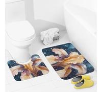 JEKYQ Set di tappeti da bagno 2 pezzi tappetino da bagno tappeti da bagno Iris Flower Image tappetini da bagno per bagno antiscivolo tappetini da bagno decorazione per la casa tappetino da bagno