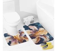 JEKYQ Set di tappeti da bagno 2 pezzi tappetino da bagno tappeti da bagno Iris Flower Image tappetini da bagno per bagno antiscivolo tappetini da bagno decorazione per la casa tappetino da bagno