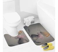 JEKYQ Set di tappeti da bagno da 2 pezzi, tappeti da bagno seduti su un cardo tappetini da bagno per il bagno antiscivolo tappetini da bagno per la decorazione della casa, tappetino da bagno lavabile
