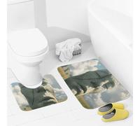 JEKYQ Set di tappeti da bagno da 2 pezzi, tappeti da bagno statua su erba, tappetini da bagno per il bagno, antiscivolo, decorazione per la casa, lavabile, tappetino da bagno per vasca da doccia